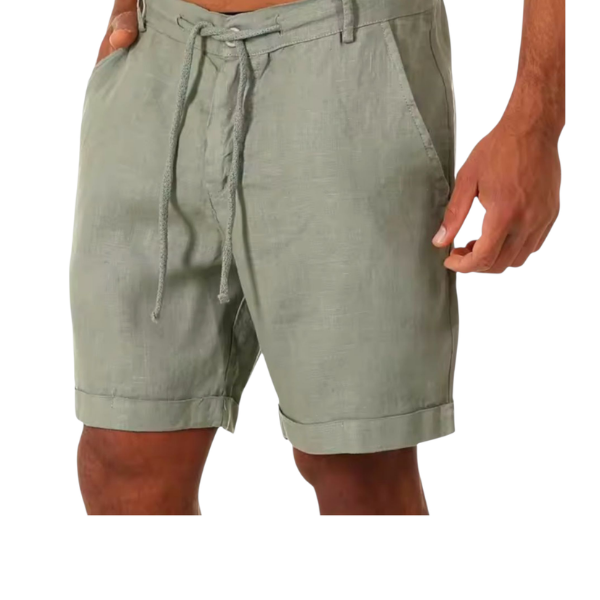 Bermuda em linho alfaiataria com barra Italiana.