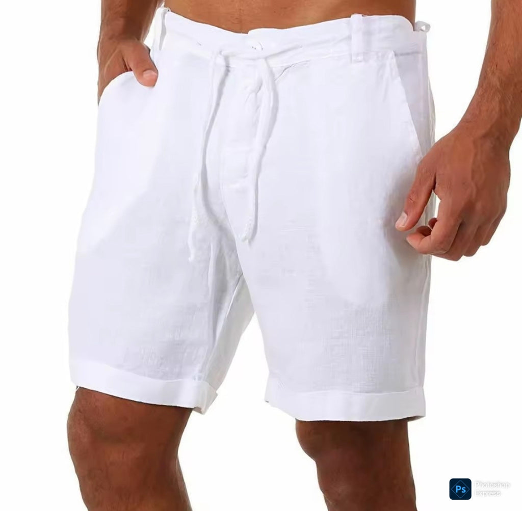 Bermuda em linho alfaiataria com barra Italiana.