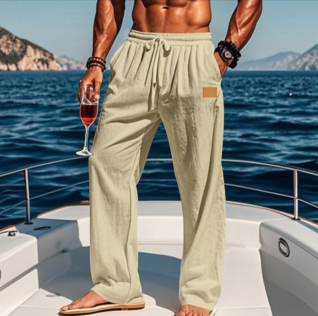 Calça pescador em malha leve.