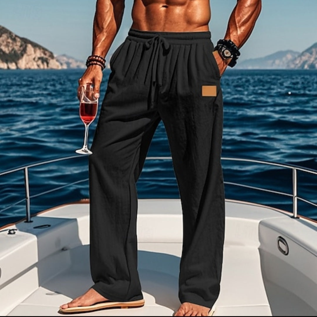 Calça pescador em malha leve.